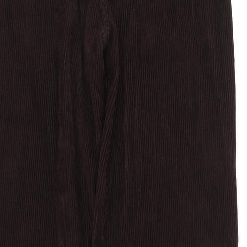 Zara Womens Brown Cotton Trousers Size 8 L32.5 in Regular Zip