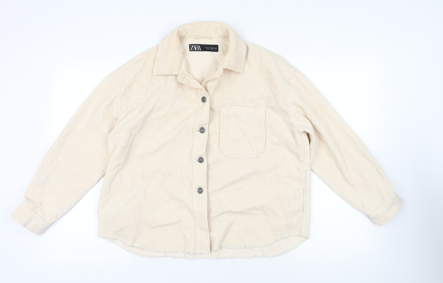 Zara Womens Ivory Jacket Size S Buckle - Shacket