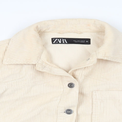 Zara Womens Ivory Jacket Size S Buckle - Shacket