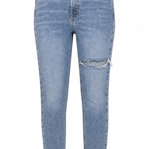 Topshop Womens Blue Cotton Skinny Jeans Size 28 in L30 in Regular Zip