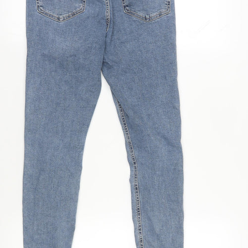 Topshop Womens Blue Cotton Skinny Jeans Size 28 in L30 in Regular Zip