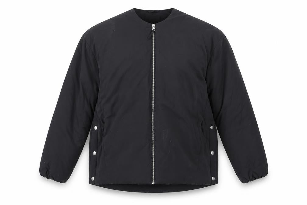 Front view of Marks & Spencer men’s black jacket, size M, zip