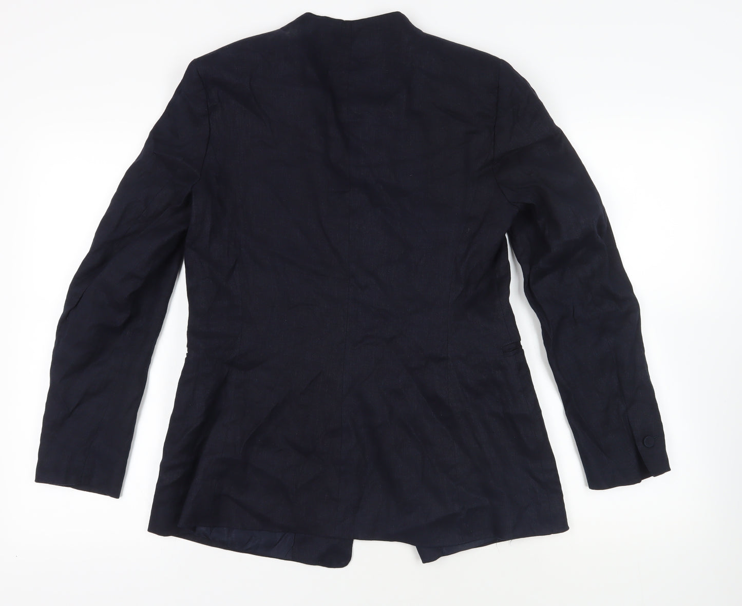 Zara Womens Blue Jacket Blazer Size L Hook & Eye