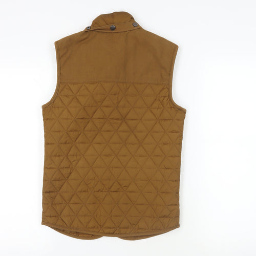 River Island Mens Brown Gilet Jacket Size XS Snap