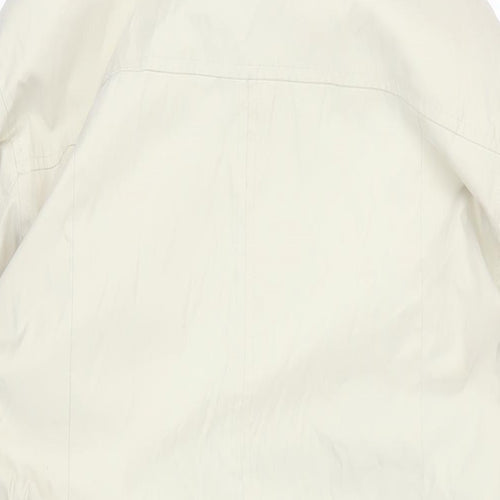 Per Una Womens Beige Rain Coat Coat Size M Zip - Hooded Zipped Pockets