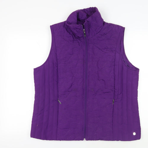 TIGI Womens Purple Gilet Jacket Size 18 Zip - Zipped Pockets