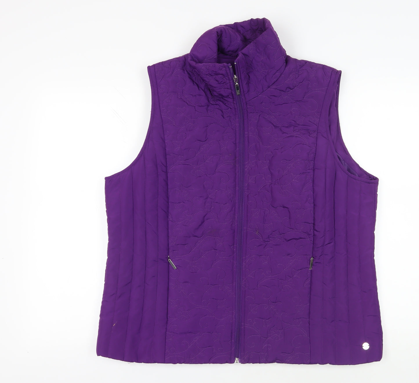 TIGI Womens Purple Gilet Jacket Size 18 Zip - Zipped Pockets