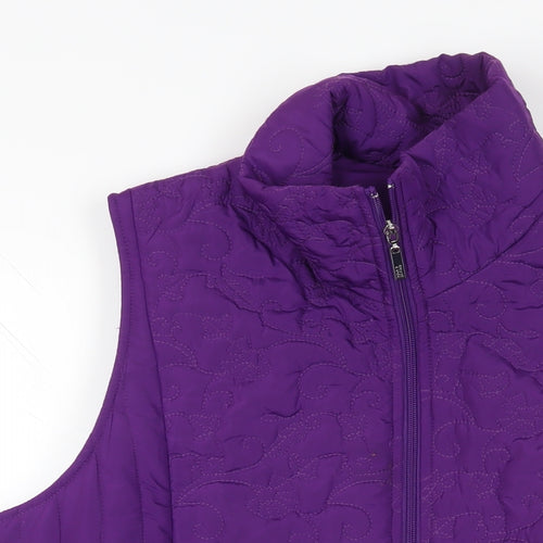 TIGI Womens Purple Gilet Jacket Size 18 Zip - Zipped Pockets