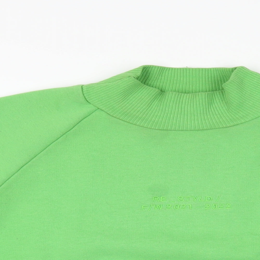 RE_STYLD Womens Green Polyester Pullover Sweatshirt Size 10 Pullover - Logo