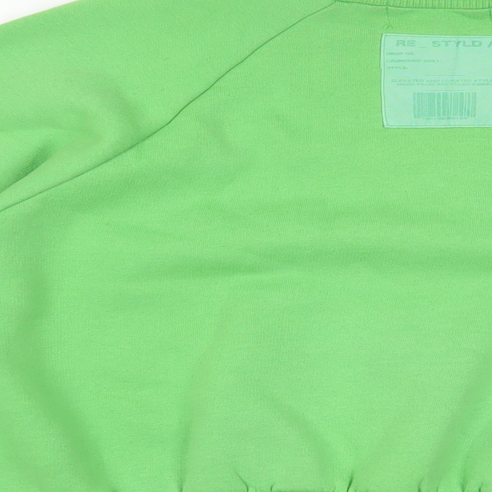 RE_STYLD Womens Green Polyester Pullover Sweatshirt Size 10 Pullover - Logo