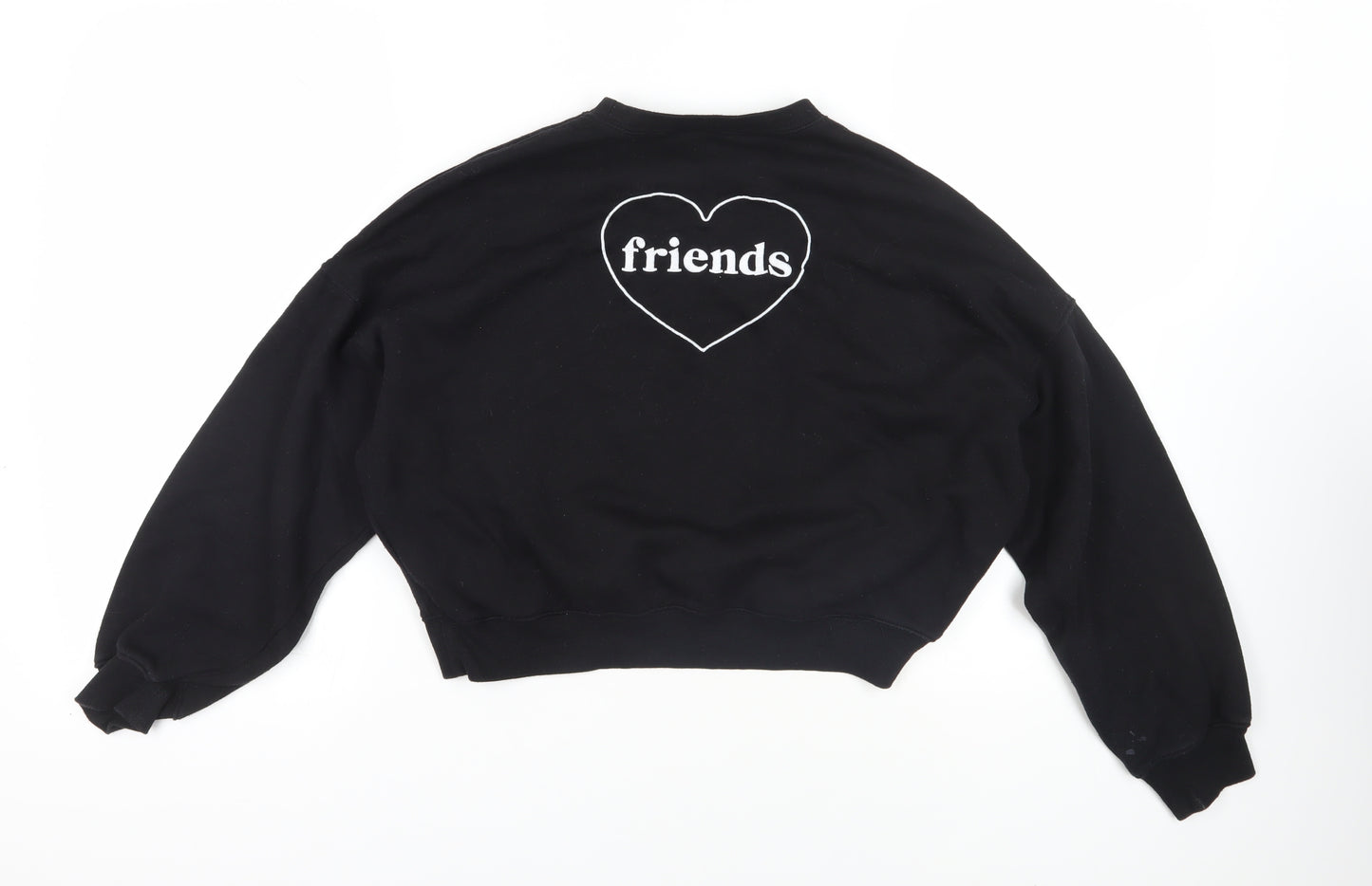 Divided by H&M Womens Black Cotton Pullover Sweatshirt Size S - Forever Friends