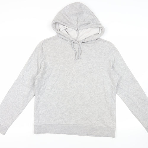 Marks and Spencer Womens Grey Cotton Pullover Hoodie Size 12 Pullover