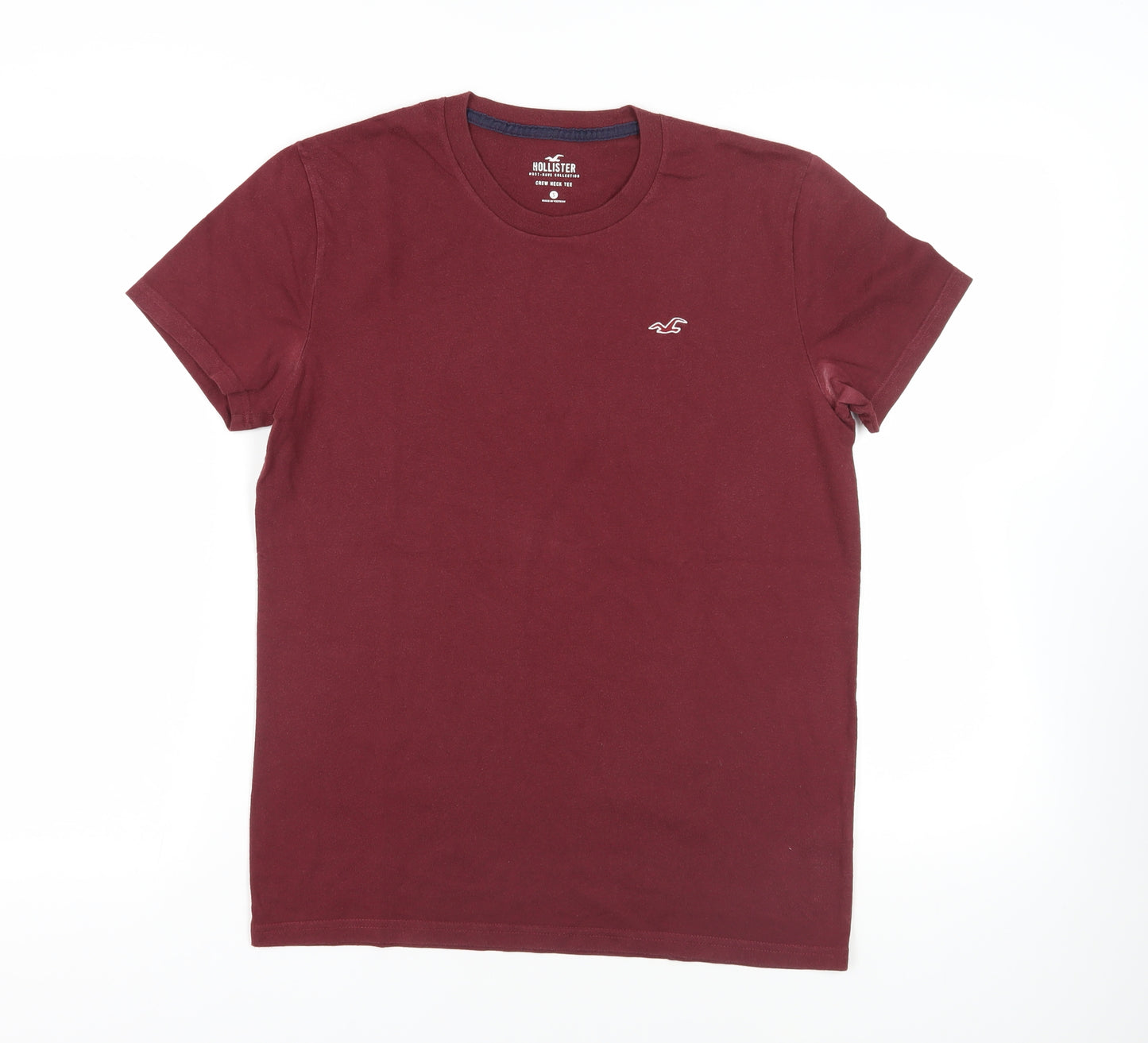 Hollister Mens Purple Cotton T-Shirt Size S Crew Neck - Logo