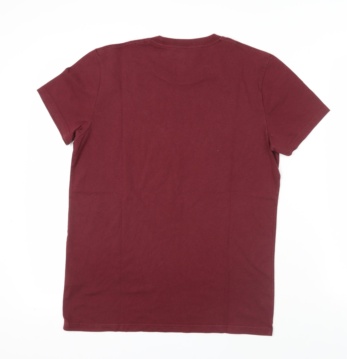 Hollister Mens Purple Cotton T-Shirt Size S Crew Neck - Logo