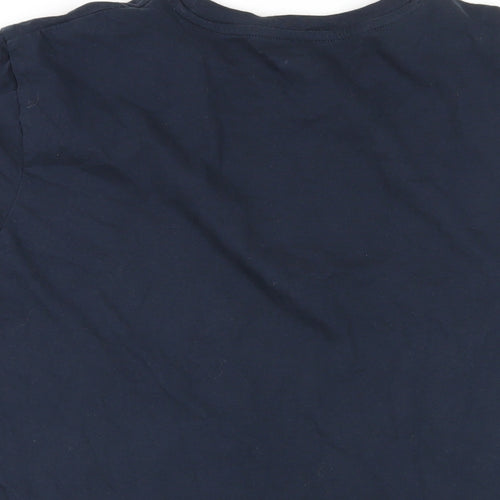 JACK & JONES Mens Blue Cotton T-Shirt Size XL Crew Neck - Logo