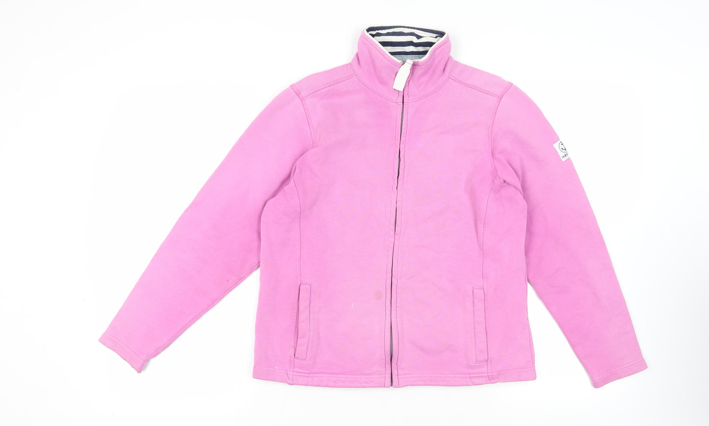 Lazy Jacks Womens Pink Cotton Full Zip Sweatshirt Size 10 Zip - Logo