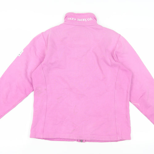 Lazy Jacks Womens Pink Cotton Full Zip Sweatshirt Size 10 Zip - Logo