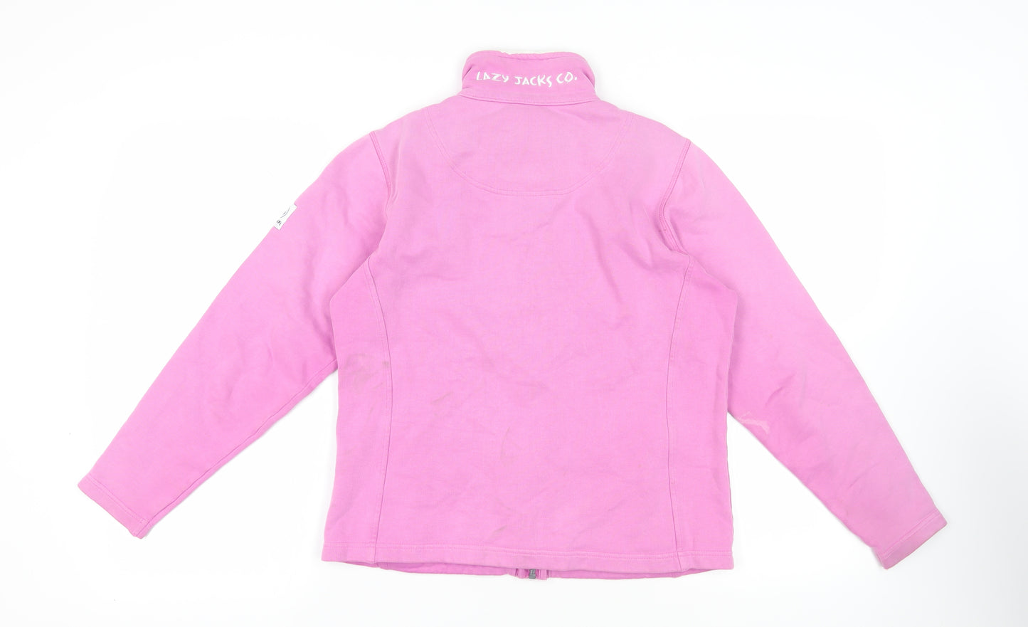 Lazy Jacks Womens Pink Cotton Full Zip Sweatshirt Size 10 Zip - Logo