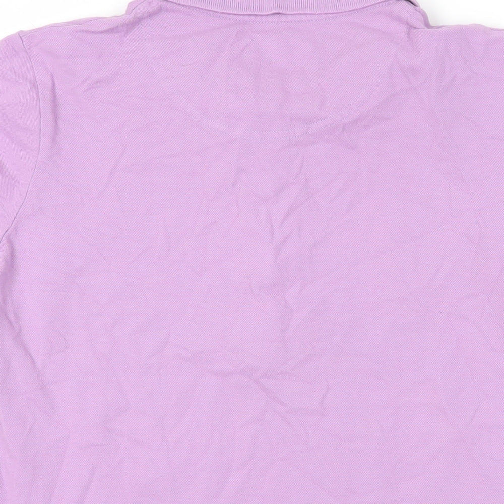 Crew Clothing Womens Purple Cotton Basic Polo Size 12 Collared - Logo