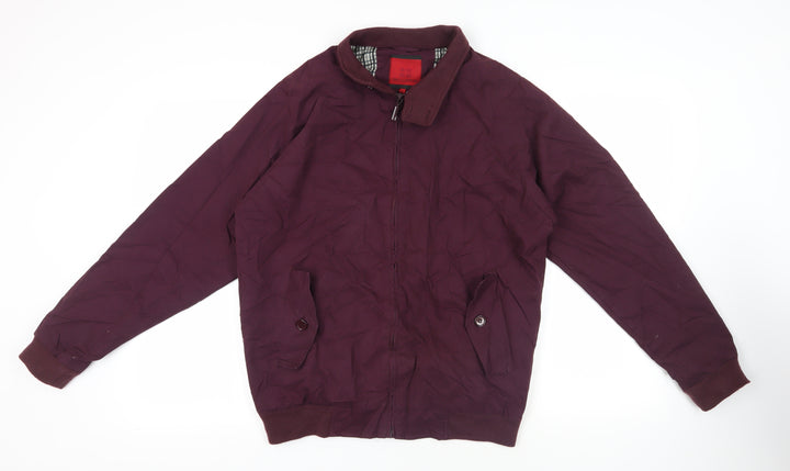 Uno. Camicie Mens Purple Bomber Jacket Jacket Size M Zip