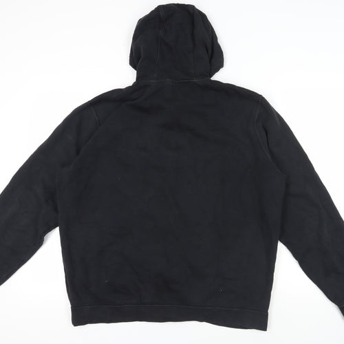 Nike Mens Black Cotton Full Zip Hoodie Size XL - Logo Pockets