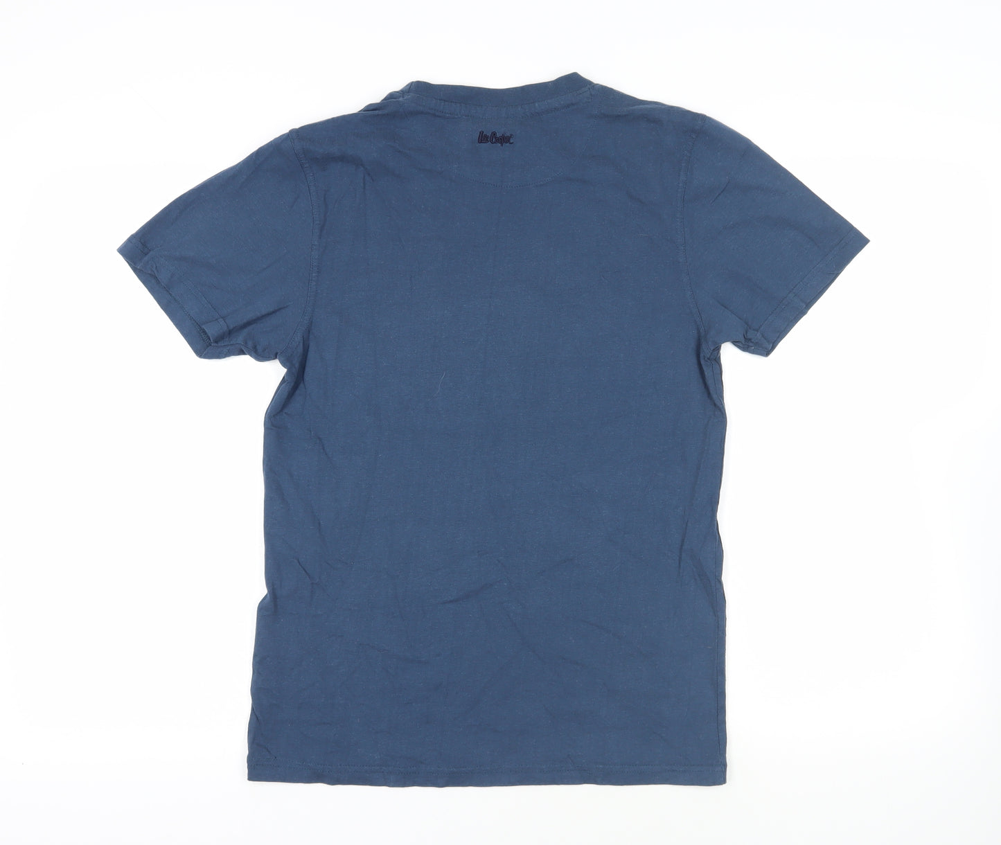 Lee Cooper Mens Blue Cotton T-Shirt Size S Crew Neck - Logo