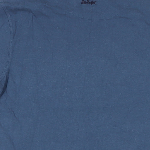 Lee Cooper Mens Blue Cotton T-Shirt Size S Crew Neck - Logo