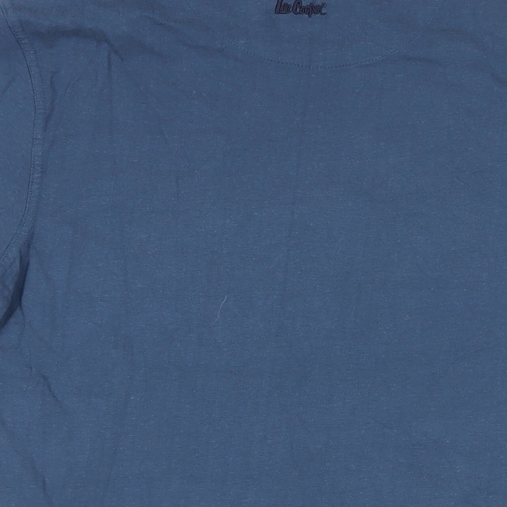 Lee Cooper Mens Blue Cotton T-Shirt Size S Crew Neck - Logo