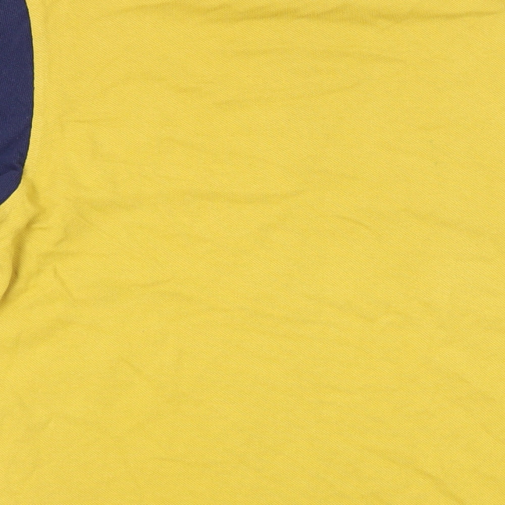 Fred Perry Mens Yellow Colourblock Cotton Polo Size M Collared Zip - Logo