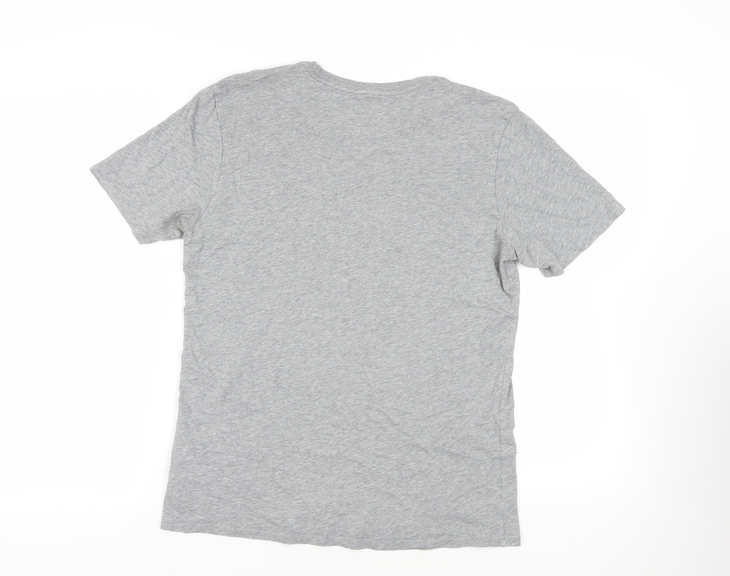 Nike Mens Grey Cotton T-Shirt Size M Crew Neck - Logo