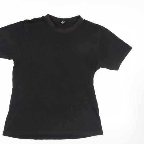 Donnay Womens Black Cotton Basic T-Shirt Size XL Crew Neck