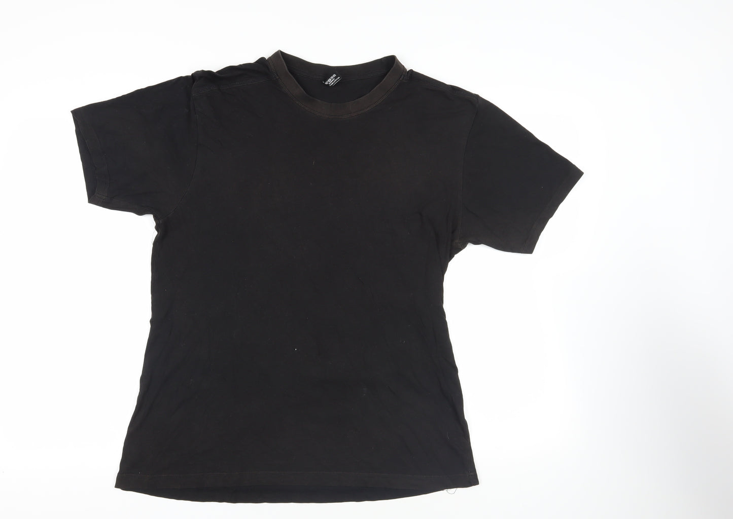 Donnay Womens Black Cotton Basic T-Shirt Size XL Crew Neck