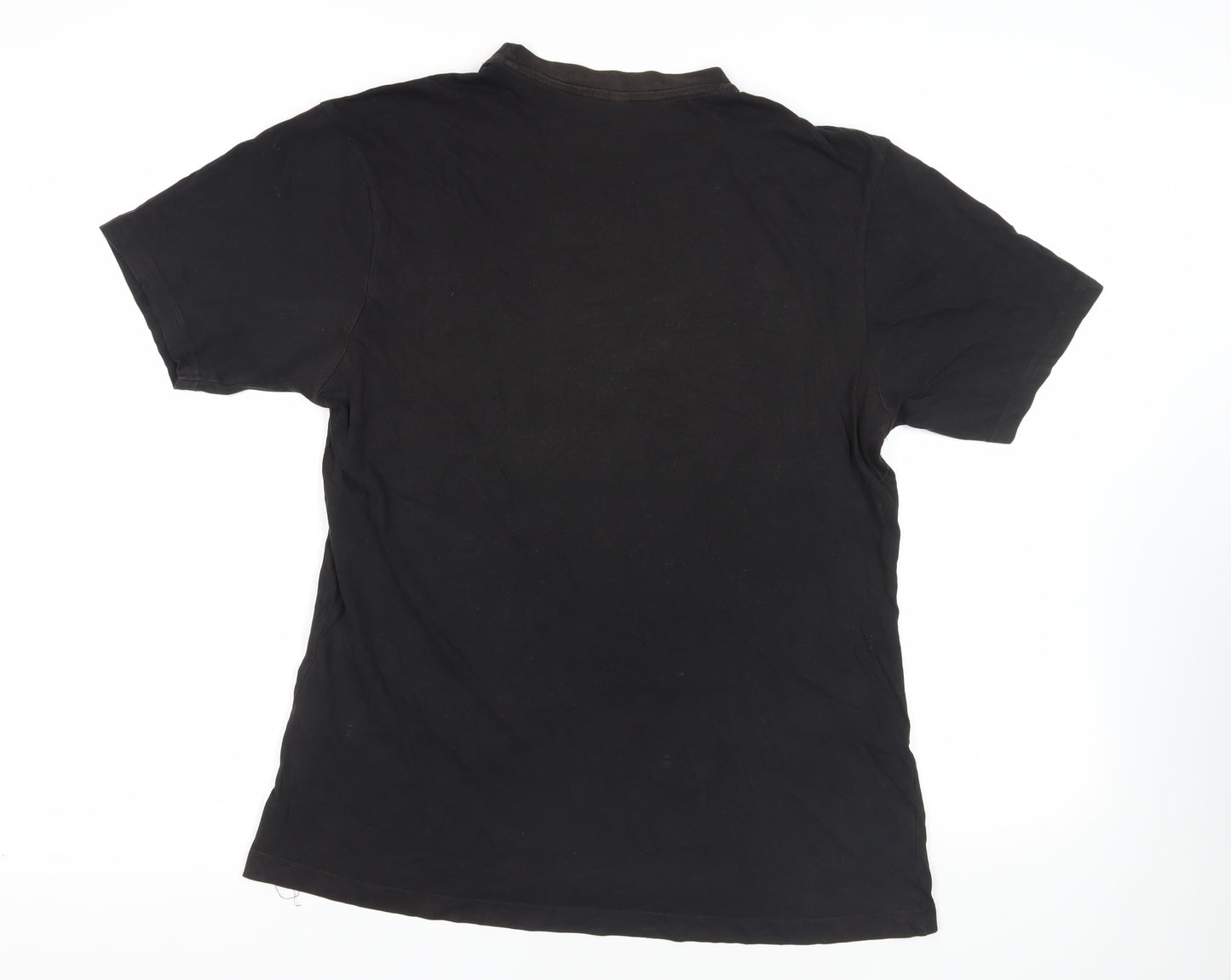 Donnay Womens Black Cotton Basic T-Shirt Size XL Crew Neck