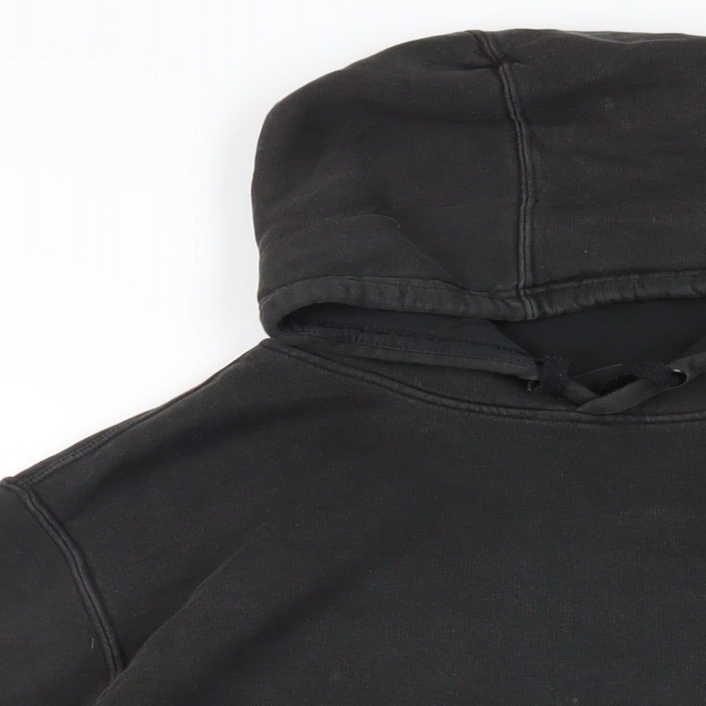 Nike Mens Black Cotton Pullover Hoodie Size XL - Logo Pockets