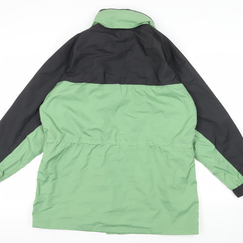 Regatta Womens Green Windbreaker Jacket Size 14 Zip - Technical Outdoors Waterproof Logo