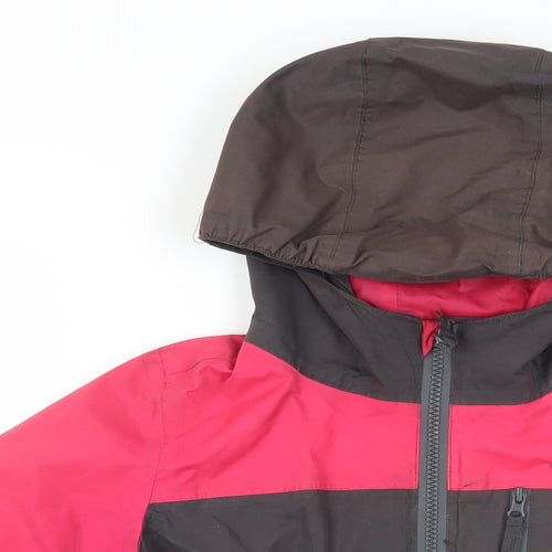 Peter Storm Girls Brown Colourblock Windbreaker Jacket Size 7-8 Years Zip - Technical Outdoors Waterproof Logo