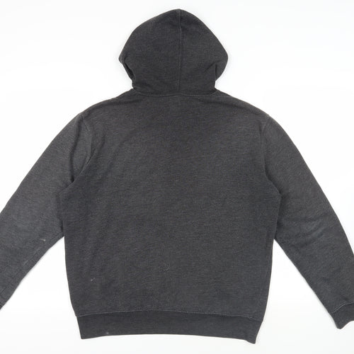 Gap Mens Grey Cotton Pullover Hoodie Size M - Logo Pockets