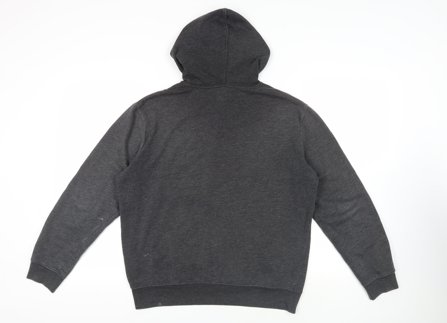 Gap Mens Grey Cotton Pullover Hoodie Size M - Logo Pockets