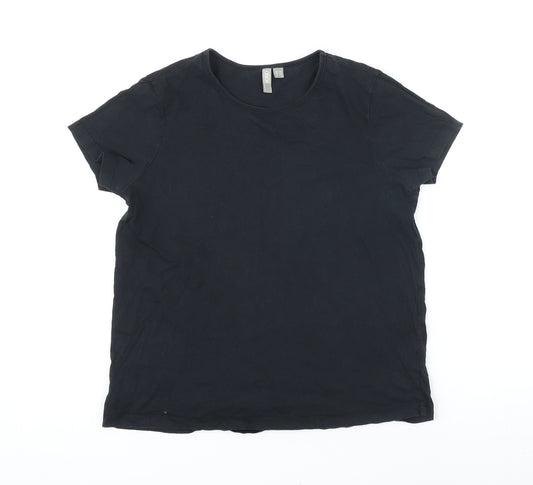 ASOS Womens Black Polyester Basic T-Shirt Size 12 Round Neck