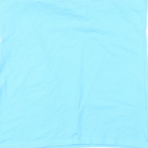 New Look Womens Blue Cotton Basic T-Shirt Size M Off the Shoulder