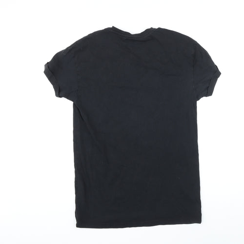 New Look Mens Black Polyester T-Shirt Size S Round Neck - The World