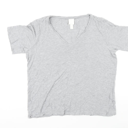 H&M Womens Grey Viscose Basic T-Shirt Size M Sweetheart