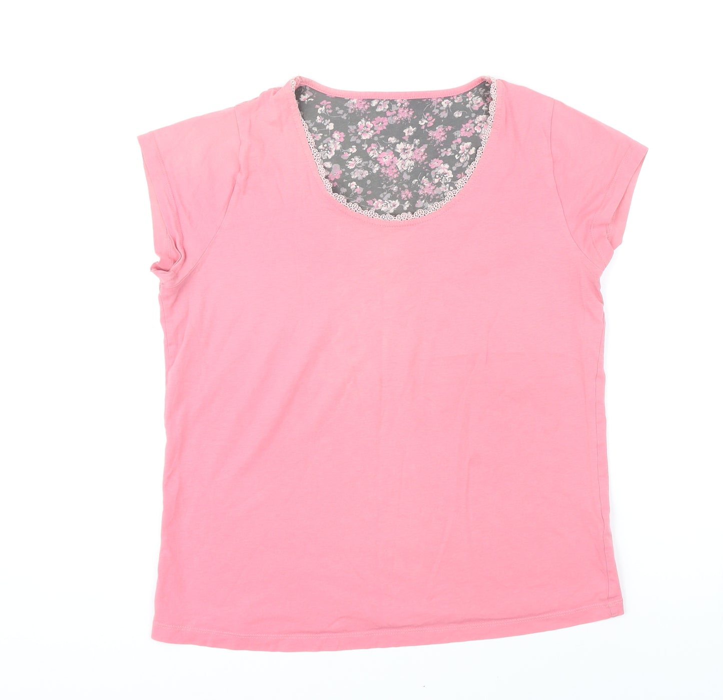 Marks and Spencer Womens Pink Solid Polyester Top Pyjama Top Size 12