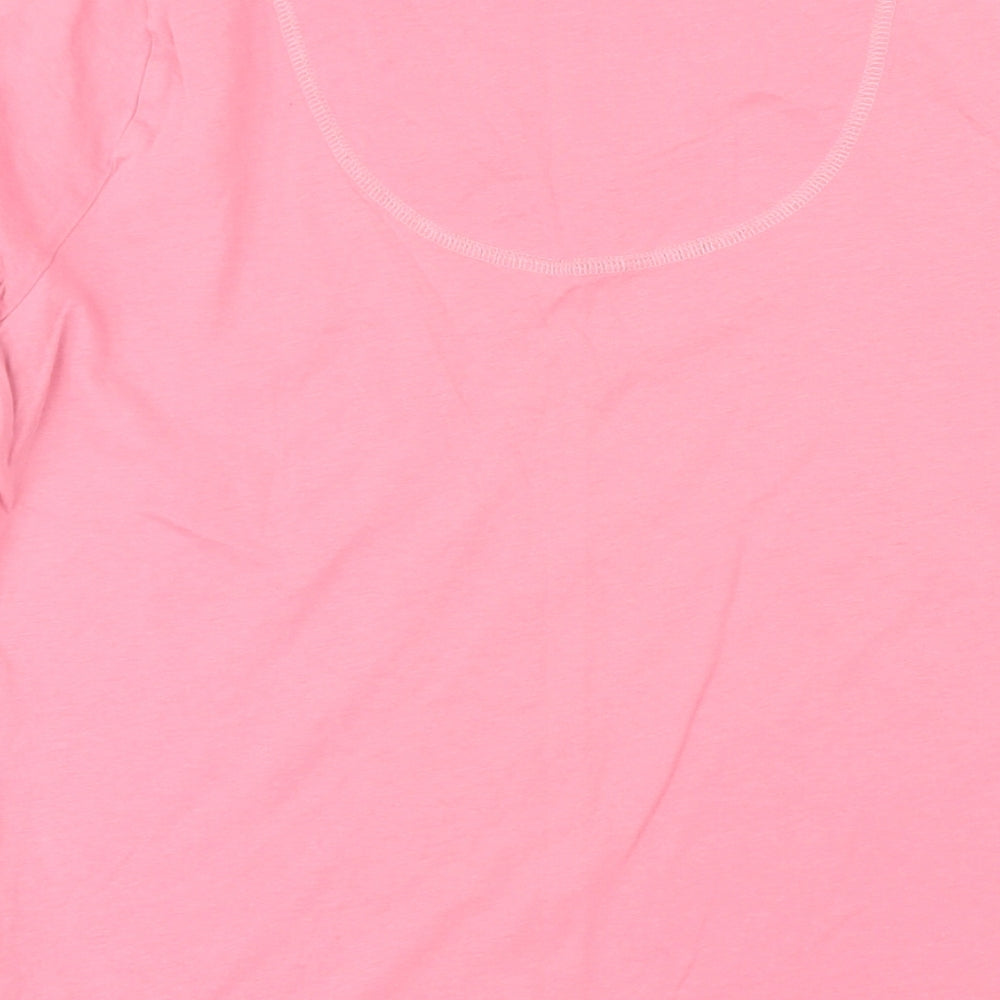 Marks and Spencer Womens Pink Solid Polyester Top Pyjama Top Size 12