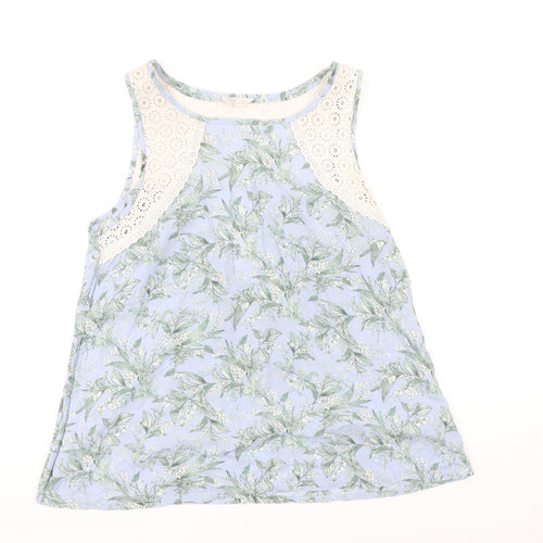 Marks and Spencer Womens Blue Floral Modal Top Pyjama Top Size 12