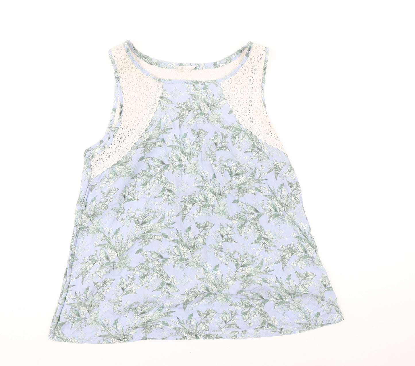 Marks and Spencer Womens Blue Floral Modal Top Pyjama Top Size 12