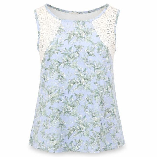 Marks and Spencer Womens Blue Floral Modal Top Pyjama Top Size 12