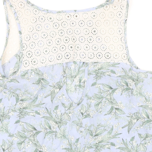 Marks and Spencer Womens Blue Floral Modal Top Pyjama Top Size 12