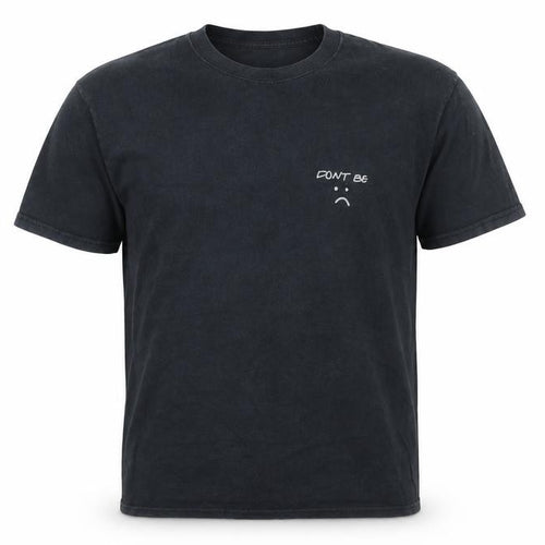 Topshop Mens Black Polyester T-Shirt Size S Round Neck - Dont be sad