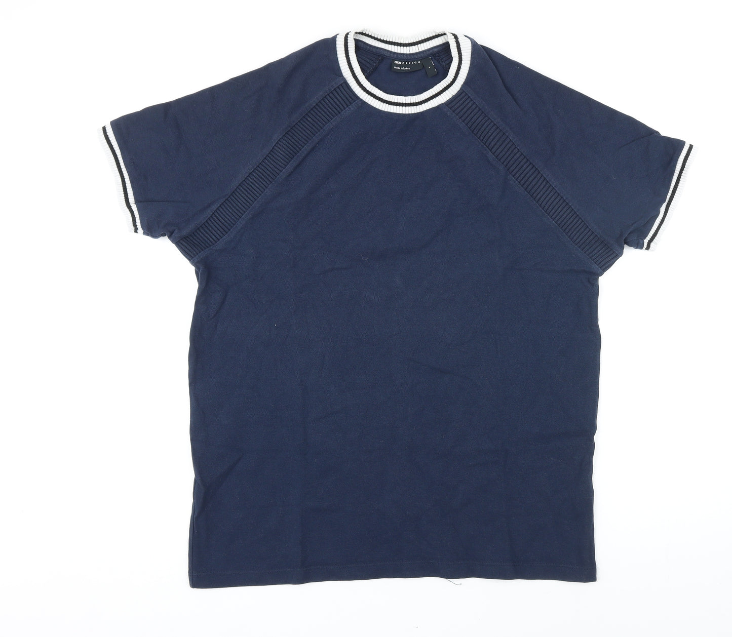 ASOS Mens Blue Cotton T-Shirt Size L Round Neck